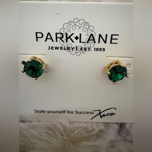 Park Lane Impression Earrings NWT Emerald Green set in Gold